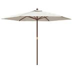 Houten Parasol 300x240cm Zand - Retour Deal! Super Koopje, Verzenden, Nieuw, 2 tot 3 meter, Stokparasol