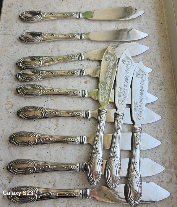 Bestekset (12) - Verzilverd, Staal, Antiek en Kunst, Antiek | Meubels | Tafels