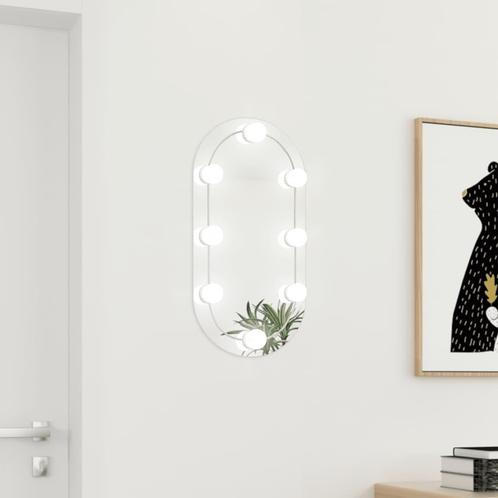 vidaXL Miroir avec éclairage LED 60x30 cm Verre Ovale, Maison & Meubles, Accessoires pour la Maison | Miroirs, Neuf, Envoi