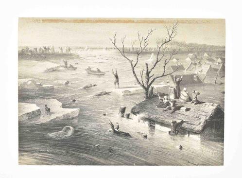 Various - Collection of 34 prints of floods/ storms in the, Antiek en Kunst, Antiek | Boeken en Manuscripten