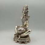 Grande Dea indù Lakshmi rivestita in Argento 925 (h 27 cm) -, Antiek en Kunst, Antiek | Zilver en Goud