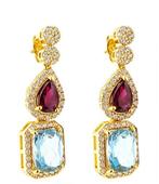 Zonder minimumprijs - Oorbellen Zilver, Verguld Robijn -