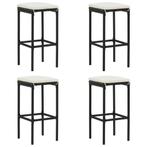 vidaXL Tabourets de bar avec coussins lot de 4 noir, Verzenden, Neuf