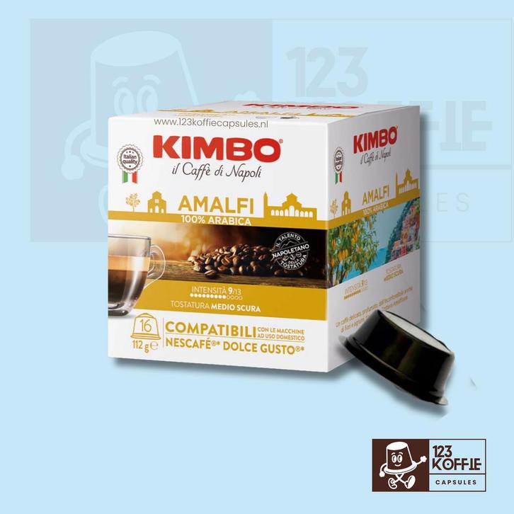 Verpakking Kimbo Amalfi capsules Dolce Gusto 16 stuks, Elektronische apparatuur, Koffiemachine-accessoires, Verzenden