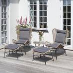 Rotan tuinset grijs | Met zitkussens | Loungestoel, Nieuw, 2 zitplaatsen, Verzenden