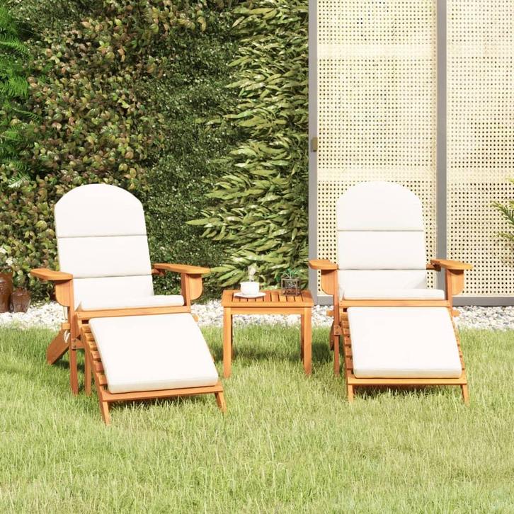 vidaXL 3-delige Loungeset Adirondack massief acaciahout, Tuin en Terras, Tuinsets en Loungesets, Loungeset, Nieuw, Verzenden