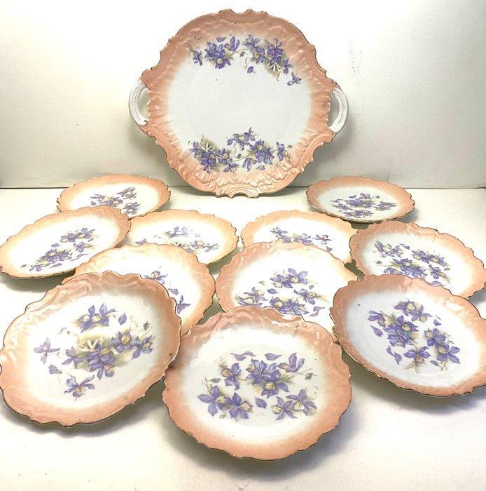 Limoges - Service à dessert (12) - Porcelaine tendre, Antiek en Kunst, Antiek | Meubels | Tafels