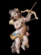 Beeld, Putto engel met pijl en bogen - 52 cm - Lindehout -