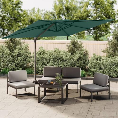 vidaXL Parasol cantilever à double toit Vert 300x300 cm, Tuin en Terras, Parasols, Verzenden