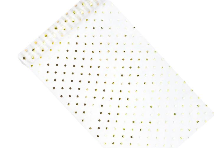 Witte Organza Stof Gouden Stippen 36cm 9m, Hobby en Vrije tijd, Feestartikelen, Nieuw, Verzenden