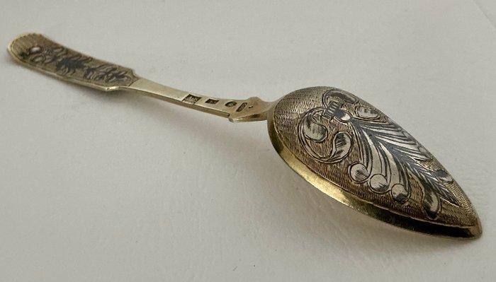 Tafelservies - .875 (84 Zolotniki) zilver - Niello lepel, Antiek en Kunst, Antiek | Zilver en Goud