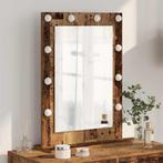 vidaXL Make-up Spiegel met LED Verlichting in Oude Hout, Huis en Inrichting, Verzenden, Nieuw
