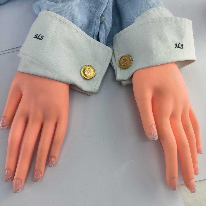 Manchetknopen - 18 karaat Geel goud, Bicolor - 18K, Handtassen en Accessoires, Antieke sieraden