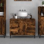vidaXL Wastafelkast 80x33x60 cm bewerkt hout gerookt, Verzenden, Nieuw
