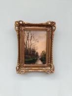 Dutch School (XX) - Boslandschap met figuren bij een, Antiek en Kunst