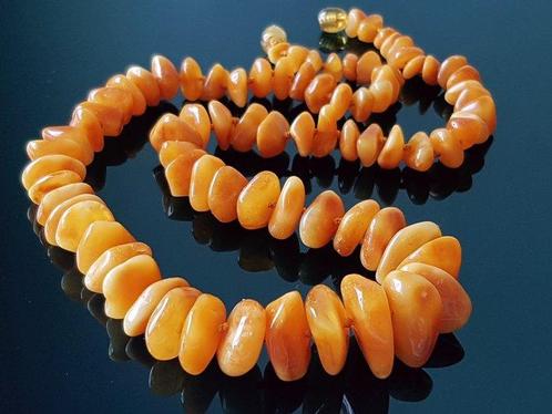 Amber Antiek vintage echte amber ketting - butterscotch, Verzamelen, Mineralen en Fossielen