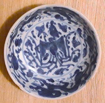 Schotel - TRES ANCIEN MING Porselein Blauw & Wit uit de, Antiek en Kunst