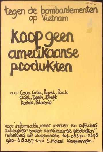 Poster over boycot op Amerikaanse producten vanwege de oo... beschikbaar voor biedingen