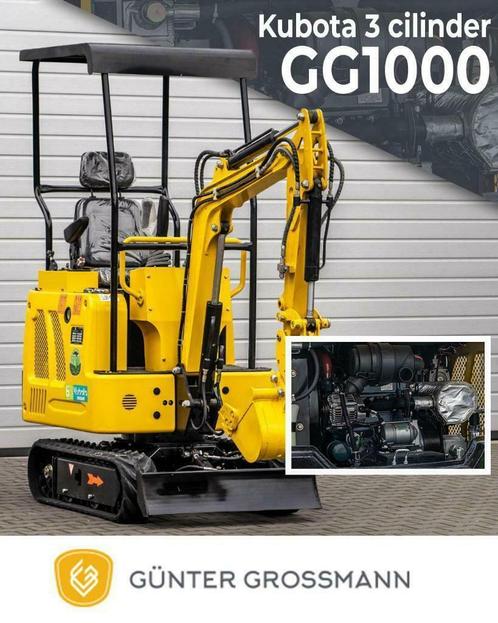 Gunter Minigraafmachine minigraver 3 cilinder kubot 1000 kg, Zakelijke goederen, Machines en Bouw | Kranen en Graafmachines, Graafmachine