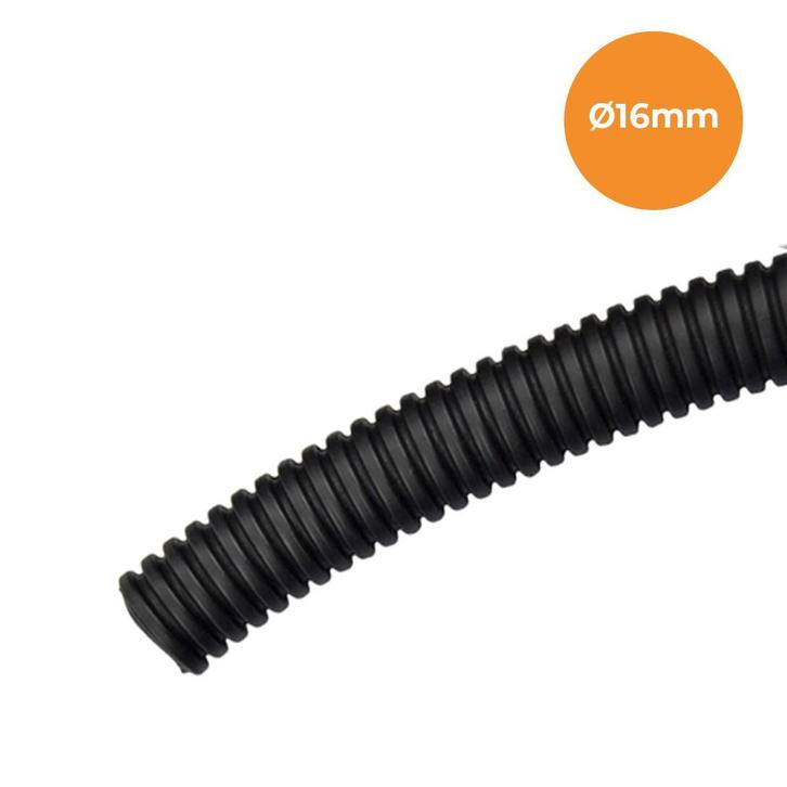 Ribbelbuis Zwart Dicht | P/M, 16mm, Auto-onderdelen, Elektronica en Kabels, Nieuw, Ophalen of Verzenden