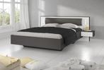 Tweepersoonsbed - Wit - Grijs - 160x200 - 2 persoons bed, Huis en Inrichting, Slaapkamer | Bedden, Nieuw, 160 cm, Verzenden