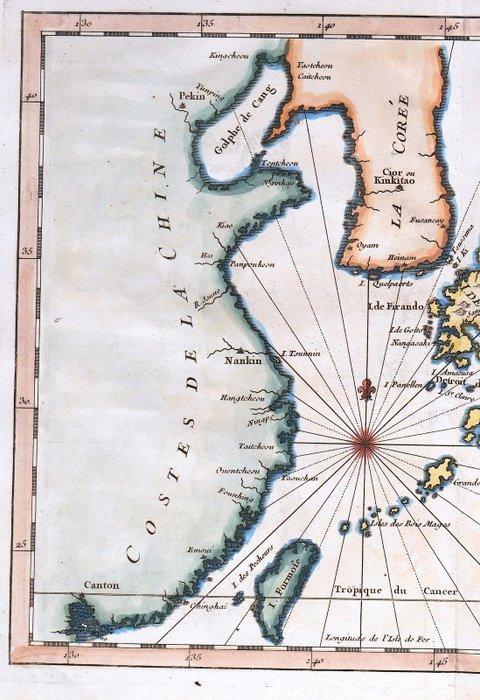 Asie - Japon, Corée, Chine, Taïwan; N. Bellin - Carte Des, Boeken, Atlassen en Landkaarten