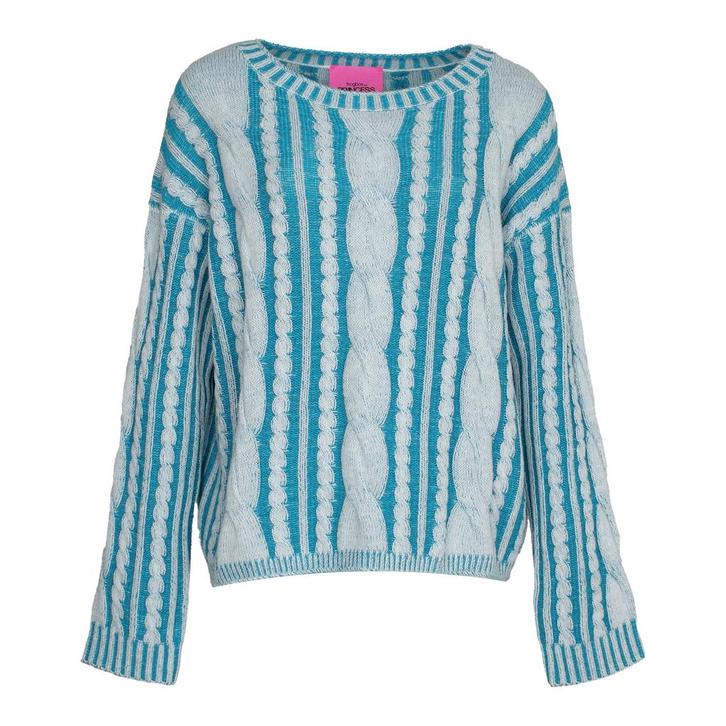 Frogbox • blauwe wollen kabeltrui • 36, Kleding | Dames, Truien en Vesten, Blauw, Nieuw, Maat 36 (S), Verzenden