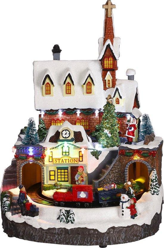 2dekans | LuVille Kerstdorp Miniatuur Treinstation - L24 x, Diversen, Kerst, Ophalen of Verzenden