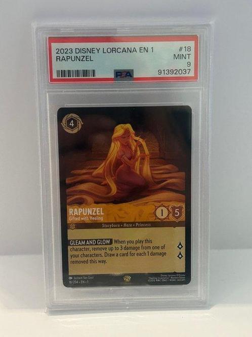 Disney - 1 Graded card - Lorcana - Rapunzel - PSA 9, Verzamelen, Overige Verzamelen