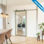 Stalen Schuifdeur Olijfgroen 2 Vlaks rond Maatwerk Helder gl, Doe-het-zelf en Bouw, Nieuw, Metaal