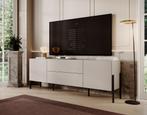 Meubella TV-Meubel beige 204 cm 2 deuren 2 lades, Huis en Inrichting, Kasten |Televisiemeubels, Nieuw, Overige materialen, 25 tot 50 cm