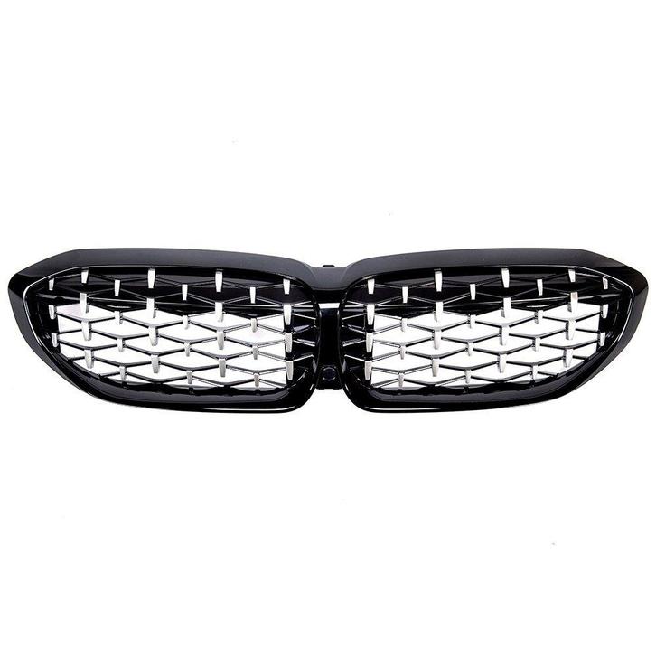 Black/Chrome Diamond Look Sport Front Grill voor BMW 3 Serie, Auto diversen, Tuning en Styling, Ophalen of Verzenden