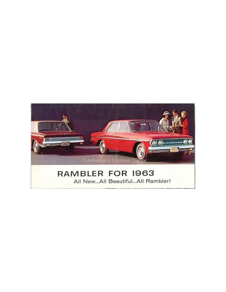 1963 RAMBLER PROGRAMMA BROCHURE ENGELS, Boeken, Auto's | Folders en Tijdschriften