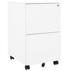 vidaXL Ladeblok verrijdbaar 39x45x67 cm staal wit, Huis en Inrichting, Verzenden, Nieuw