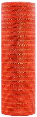 Decomesh metallic rood met gouddraad 26 cm rol 9 meter voor