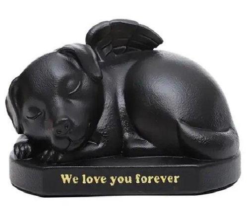 Uw hondje overleden? Beeldje urn van vredig slapende hond, Animaux & Accessoires, Autres accessoires pour animaux