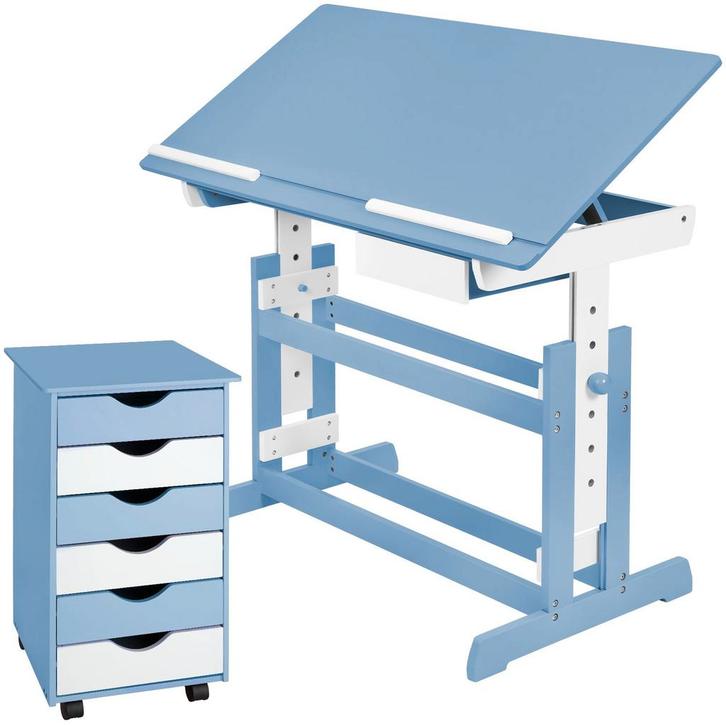 tectake Bureau in hoogte verstelbaar en verrijdbare ladekast, Huis en Inrichting, Bureaus, Verzenden