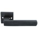 Set klinken vierkant ijzer zwart inclusief rozetten, Doe-het-zelf en Bouw, Nieuw, Overige materialen, Klink of Kruk