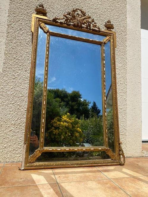 Spiegel - Glas, Hout - 90cm x 150cm gratis verzending voor, Antiek en Kunst, Antiek | Overige Antiek