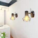vidaXL Applique murale 2 pcs style industriel noir avec, Maison & Meubles, Lampes | Appliques, Neuf, Verzenden