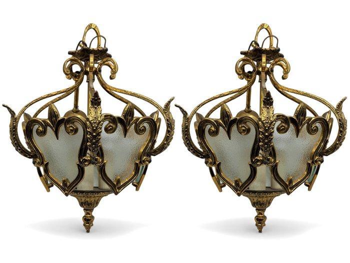 Plafondlamp (2) - Franse vuurtoren - Verguld brons - Tres, Antiquités & Art, Curiosités & Brocante