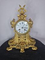 mantelklok - Antiek Brons, Verchroomd, Metaal, Glas, Verguld, Antiek en Kunst