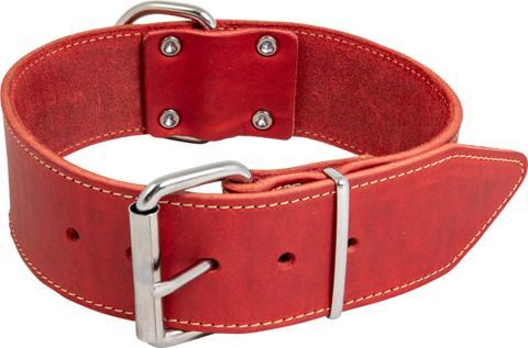 JV Vetleder brede halsband rood 30mmx45cm, Dieren en Toebehoren, Hondenhalsbanden en Penningen, Nieuw