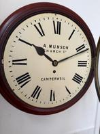 Schoolklok Victoriaans Hout, Glas, Messing - 1880-1920