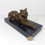 sculptuur, Reclining Cat in Art Deco Style - 25.5 cm -, Antiek en Kunst