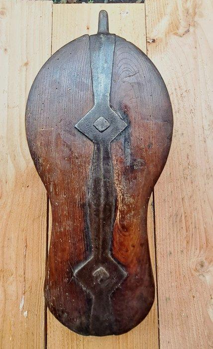 Prachtige XL oud decoratief katrol scheepskatrol vioolblok -, Antiek en Kunst, Curiosa en Brocante