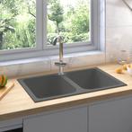 vidaXL Keuken Sink Grijs 760x480x184 mm Graniet, Huis en Inrichting, Keuken | Keukenelementen, Verzenden, Nieuw