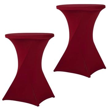 Set Van 2 Stuks! Bordeauxrood 80 CM Alora Tafelrok Voor