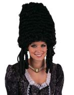 Hoge luxe pompadour pruik zwart, Ophalen of Verzenden