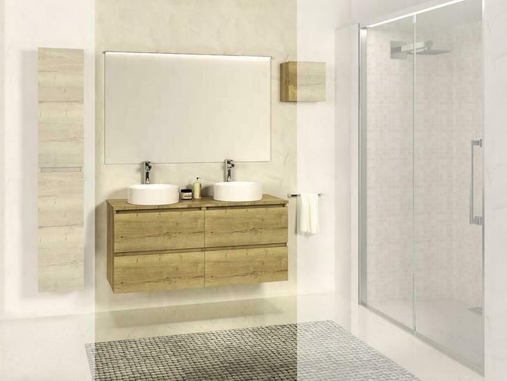 Bologna badmeubel 120cm Nato+Nato blad, Huis en Inrichting, Badkamer | Badkamermeubels, Ophalen of Verzenden